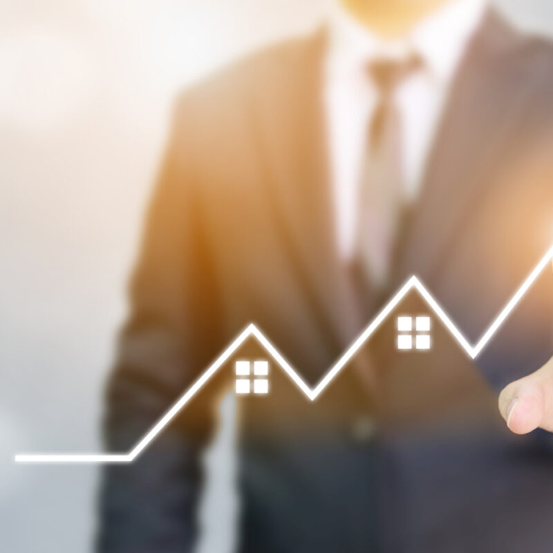 Gráfico de inversión inmobiliaria ascendente