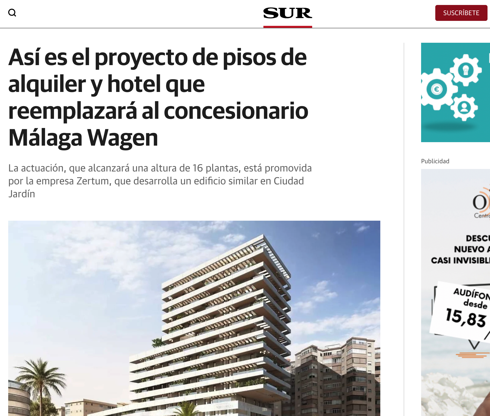 Así es el proyecto de pisos de alquiler y hotel que reemplazará al concesionario Málaga Wagen