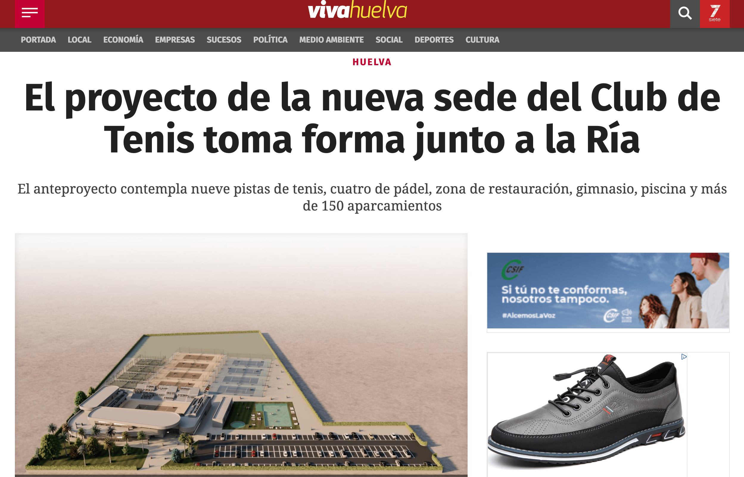 El proyecto de la nueva sede del Club de Tenis toma forma junto a la Ría